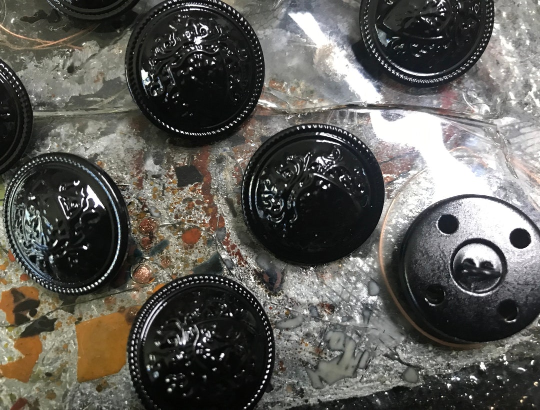 Black Embossed Alloy - Buttons 26 Mm Width. - Etsy