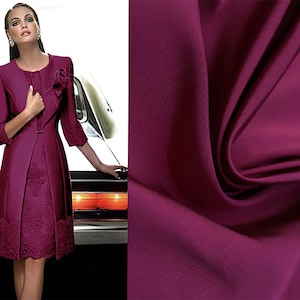 Raspberry Color -  French  Silk Faille - 60 MM -  114 cm Wide.