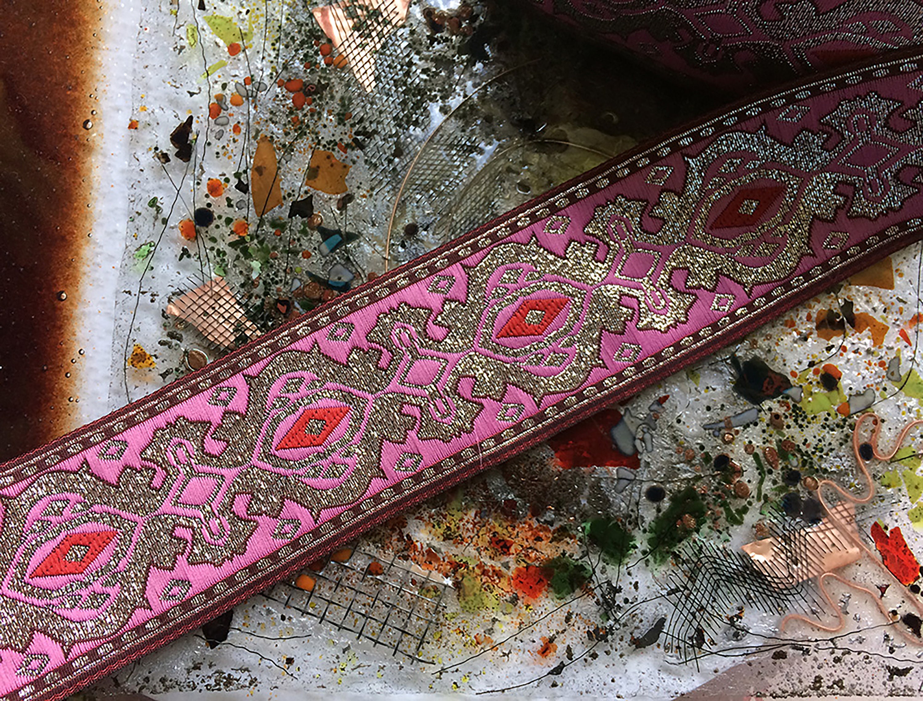 Metallic Gold and Silver Filigree - Embroidered Jacquard Ribbon - 5 Cm ...