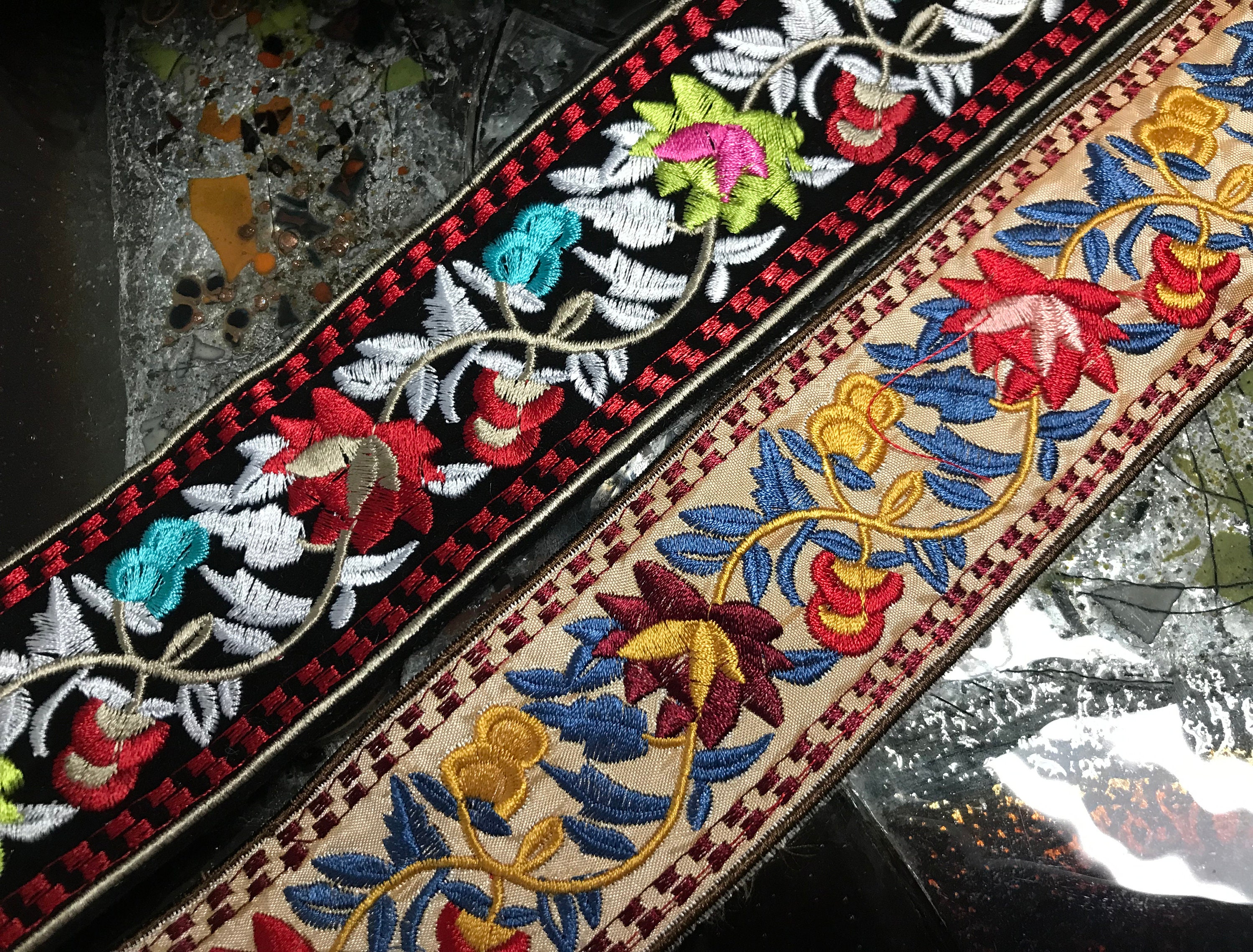 2 Inch Embroidered Ribbon Boho - Etsy