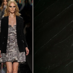Black - Italian  Silk Velvet - 114 cm Wide.