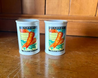 Vintage Marlo Seed Co. Carrot Salt  Pepper Shakers - Farmhouse Decor by Artmark