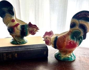 Vintage Royal Copley Ceramic Rooster Planter: Farmhouse Decor