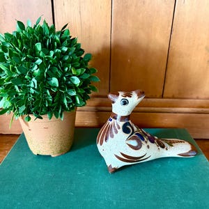 Vintage Tonala Bird Figurine: Hand-Painted Mexican Folk Art Pottery