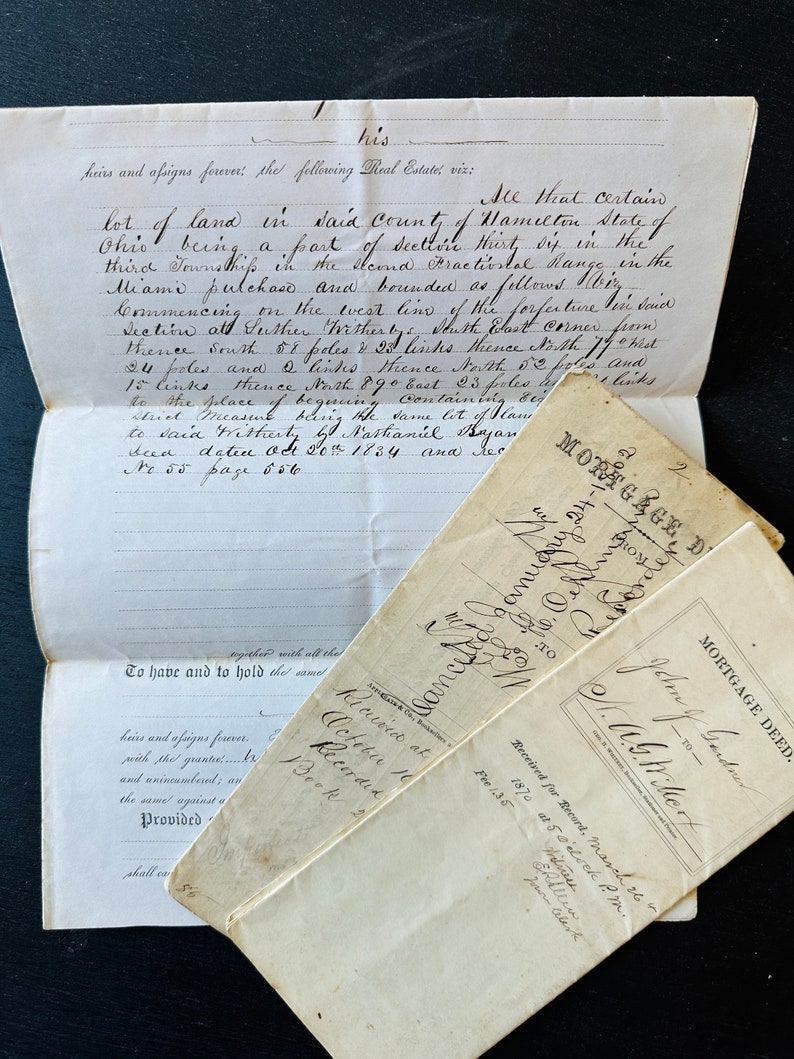 1800s Deeds, Warranties, Mortgage, Etc. Etsy