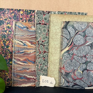 Vintage 1800's Marbled Paper... 5 page lots