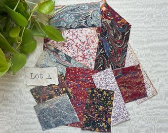 Marble Paper Scraps, Vintage Paper, Scrapbook Supplies, 1800’s Ephemera