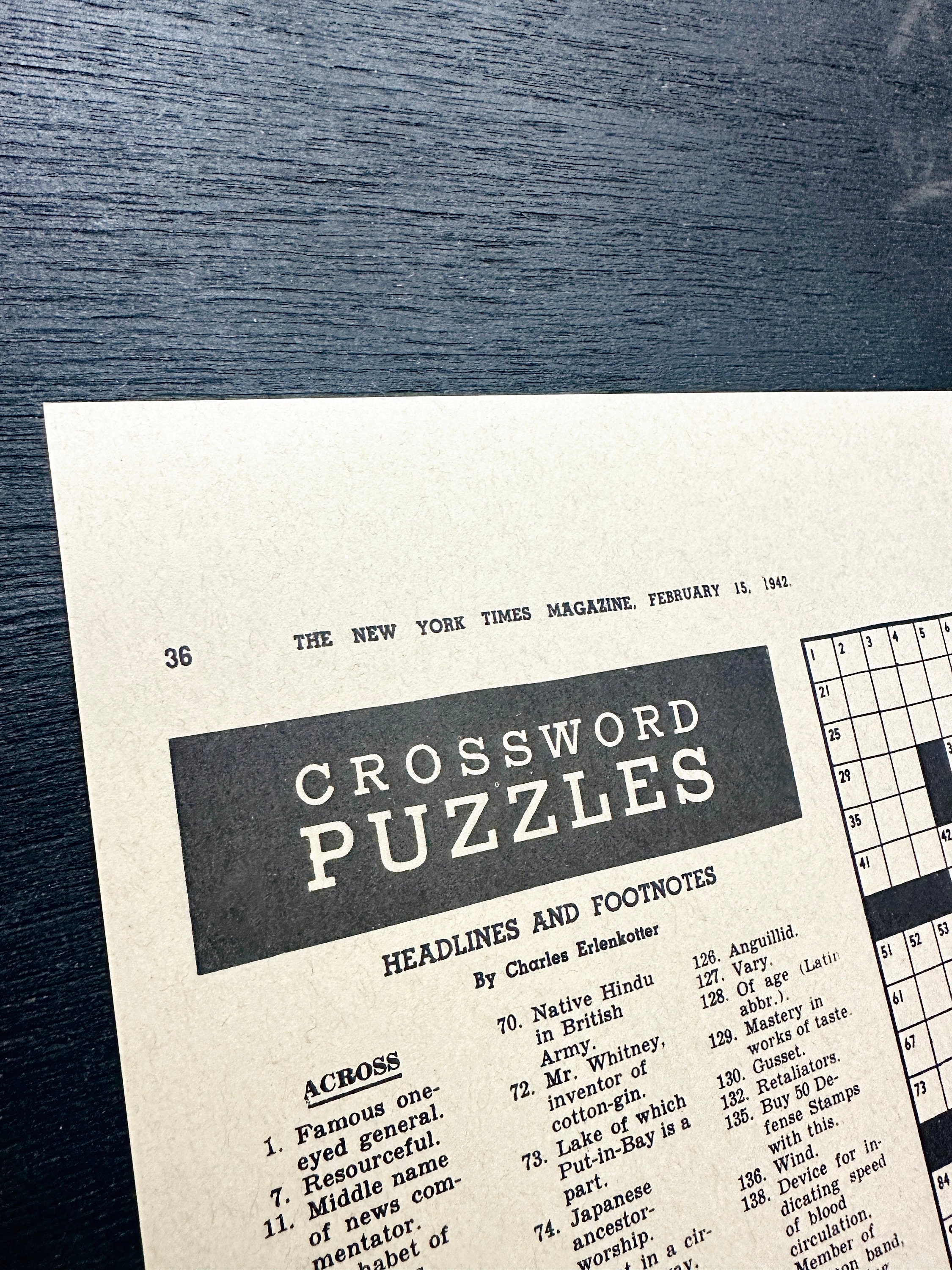 Reprint of the 1st NYT Crossword Puzzle Etsy Reprint of the 1st NYT Crossword Puzzle Etsy
