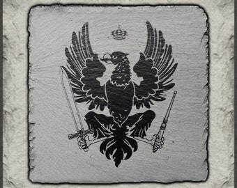 DWD Adler Barbaria - plaque en ardoise gravée - variante noire aigle