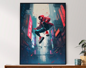 Impresión artística del anime Spiderman: Into the Spiderverse (descarga digital)