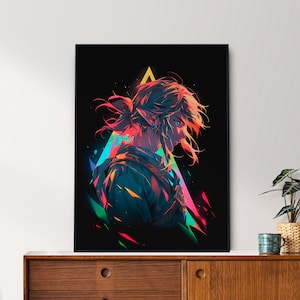 Link - Tears of the Kingdom Poster: Colour Splash Anime Art (Digital Download)