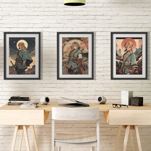 Link - Legend of Zelda Art Prints: Japanese Tapestry Style (Triple Pack) (Digital Download)