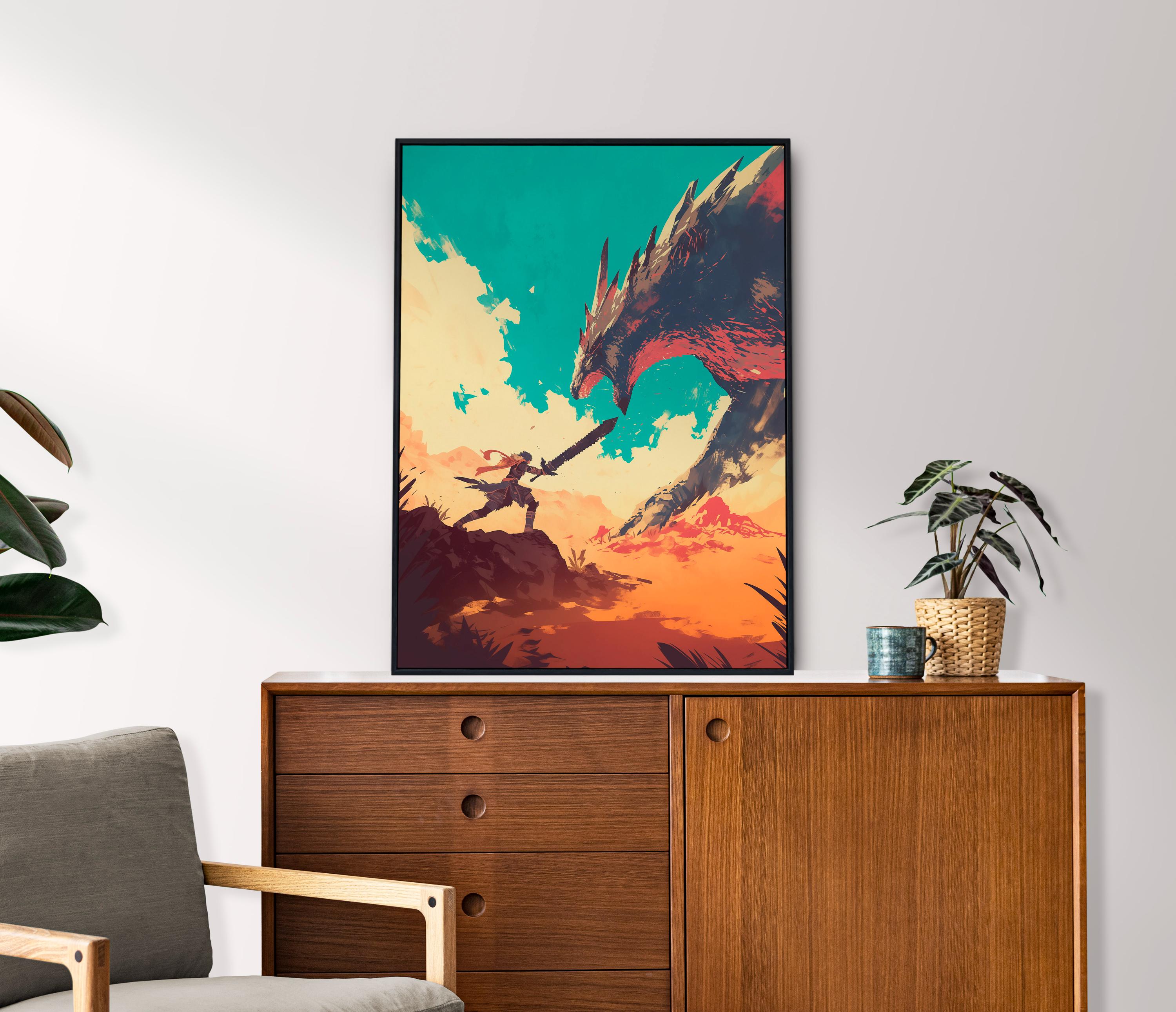 MONSTER HUNTER WILDS タペストリー Monster Hunter Wilds Poster: Japanese Tapestry Style Gaming