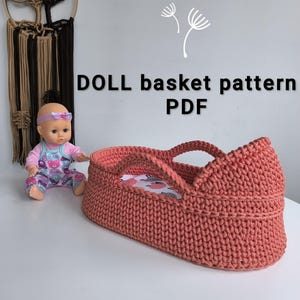 Crochet Doll Basket Pattern: English Instructions (PDF Pattern)
