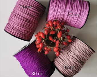 Cordon de macramé au crochet de 3 mm, cordon solide à crocheter et à tricoter