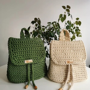 Crochet Rope Backpack: Handmade Summer Shoulder Bag