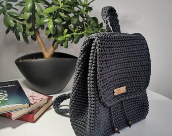 Crochet backpack in many colors , Knitted backpack , Woven backpack , crochet rope backpack, Summer shoulder bag