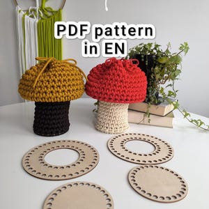 Mushroom Basket Crochet Pattern: English Instructions (PDF Download)