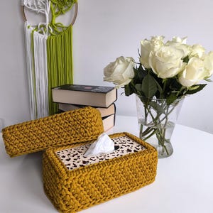 Servilletero decorativo de crochet / Servilleteros de crochet / Bandeja decorativa para mesa de café / Funda para caja de pañuelos de crochet