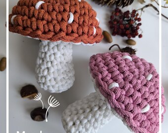 Mönster för virkad svamp: Amigurumi-dekor med paddstolar (PDF-nedladdning)