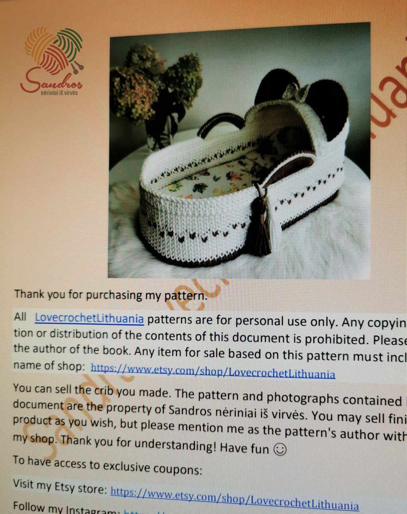 Crochet Doll Basket Pattern Pdf Pattern , Basket Pattern, Digital ...