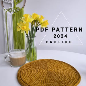 Crochet Table Placemat Pattern: Round Coaster, 30cm (PDF Pattern)