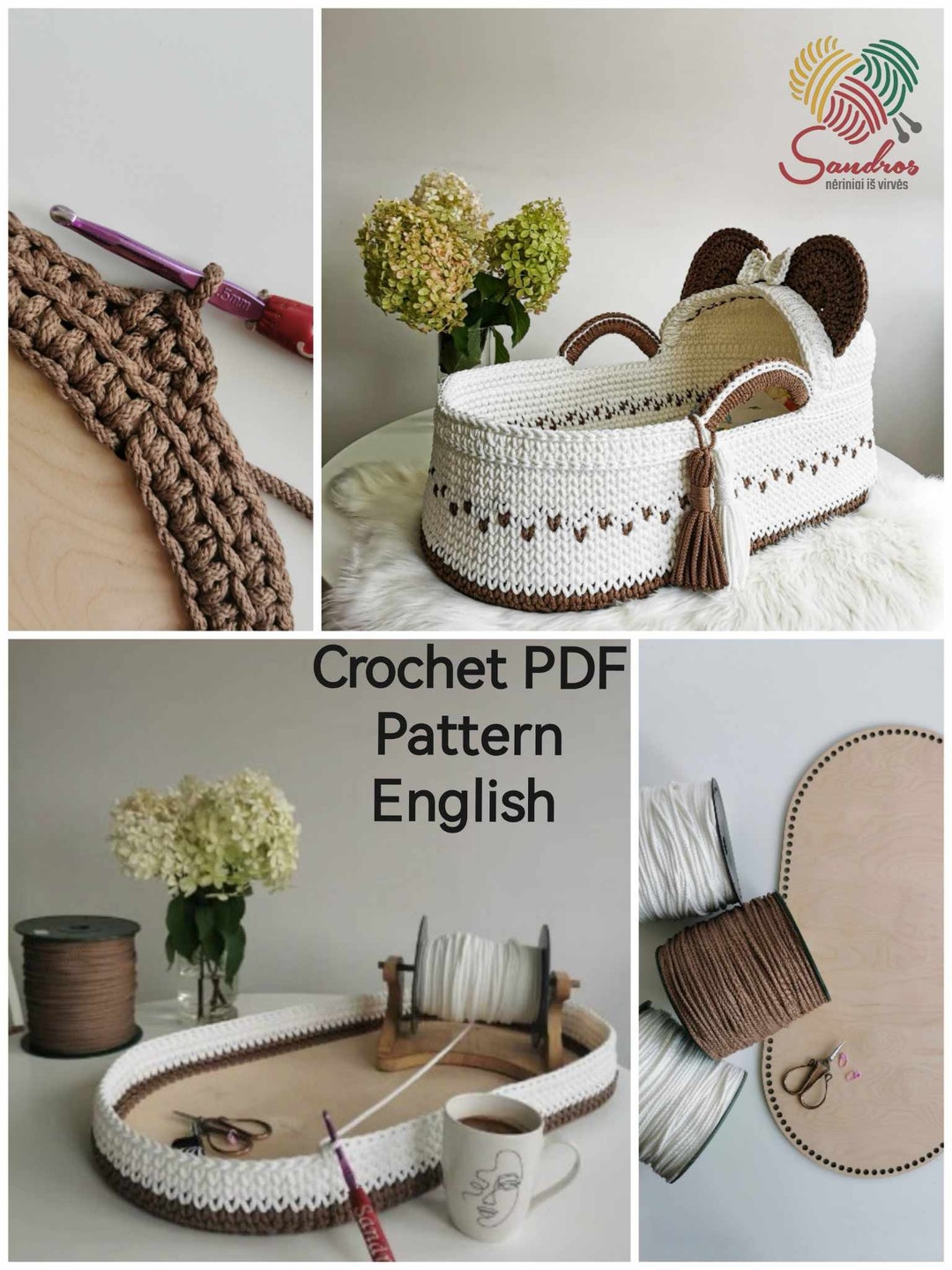 Crochet Doll Basket Pattern Pdf Pattern , Basket Pattern, Digital