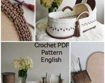 Crochet Doll Basket Pattern: PDF Cradle Instructions (English)