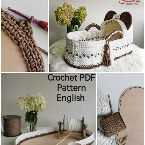 Patrón de canasta de muñecas a crochet patrón pdf, patrón de canasta, descarga digital, instrucciones de crochet en inglés