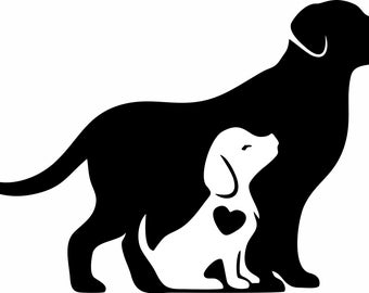 Mom dog and puppy Digital print Svg, Dxf, Eps, Png, Jpg files so beautiful digital download images