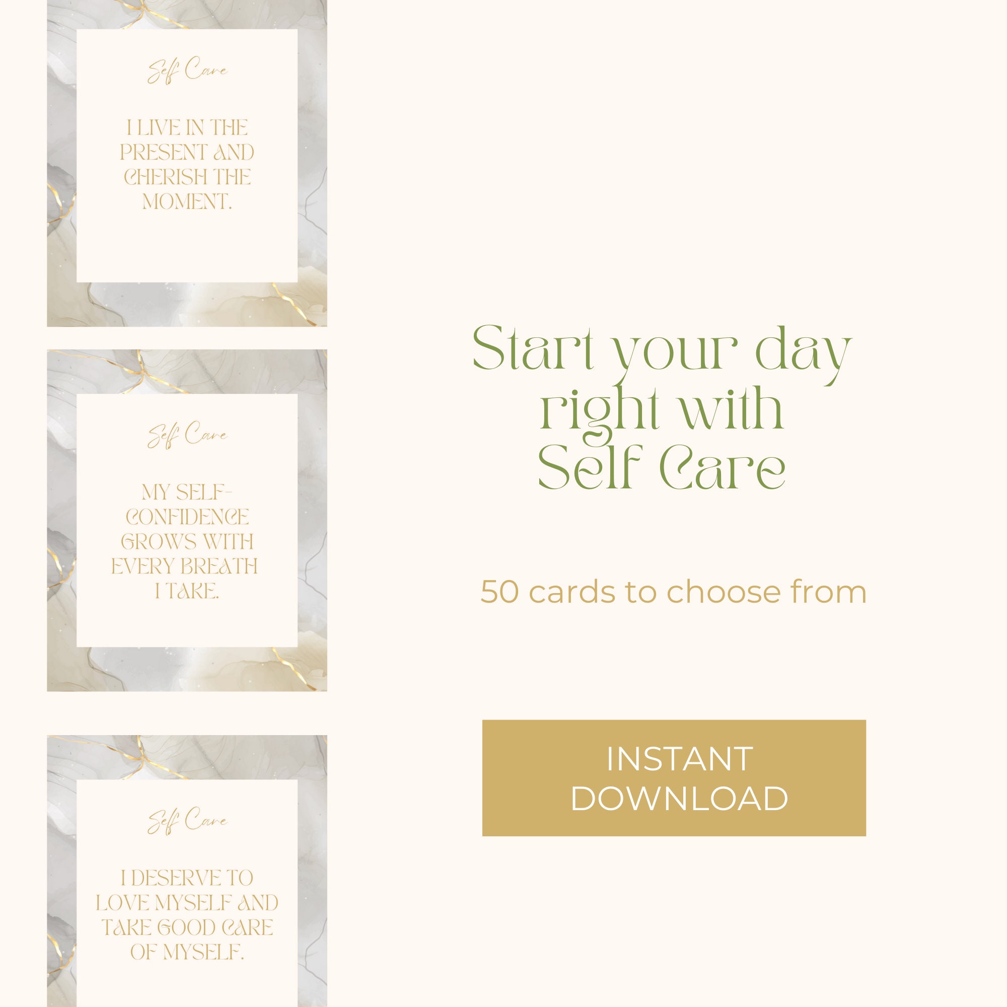 Affirmation Cards Printable Editable in Canva Selfcare - Etsy