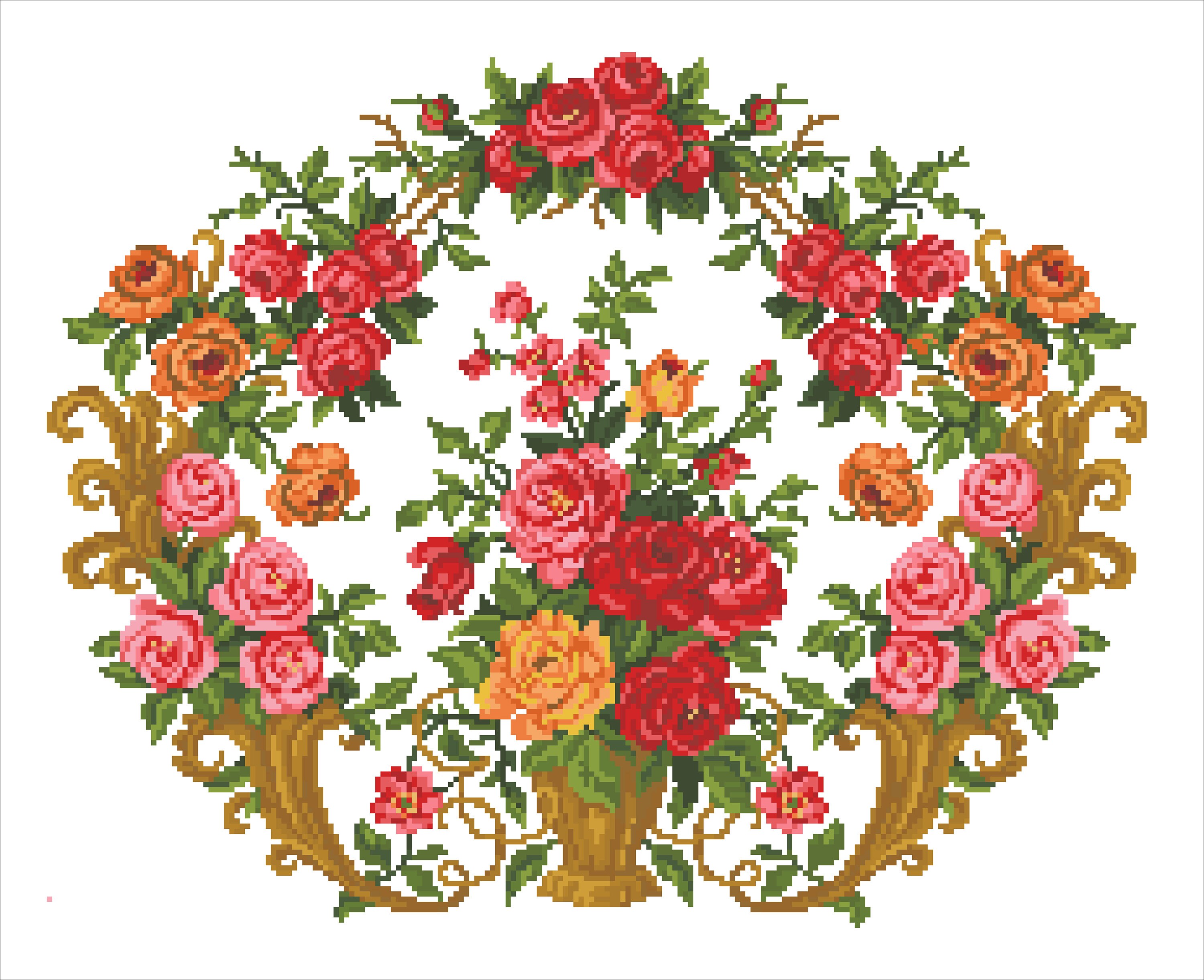 Vintage Cross Stitch Pattern PDF Counted Sampler Mini Flowers Pattern
