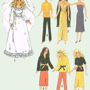 Vintage Sewing Pattern Fashion Dolls 11-1/2&quot; Wardrobe Clothes for Dolls Simplicity 9194 Digital Download PDF