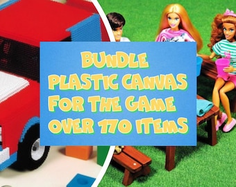 Over 170 Items Vintage Plastic Canvas Pattern For the Game Bundle