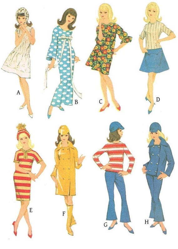 ヴィンテージドール服の縫製パターン：11-1/4インチファッションドール