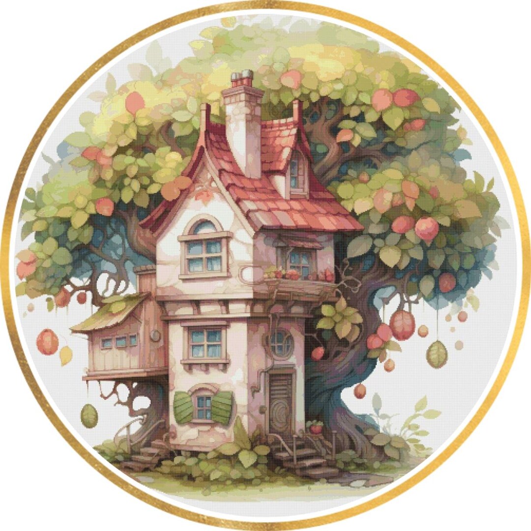 Cross Stitch Pattern Cottage Digital Download PDF - Etsy
