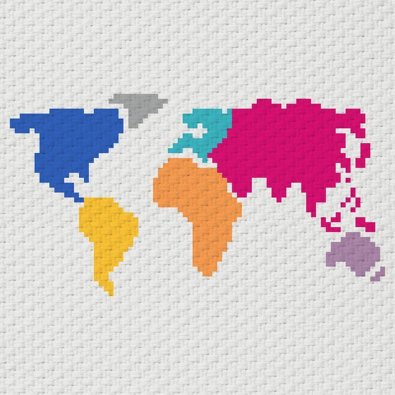 World Map Crochet Pattern C2C Digital Download PDF Counted for ...