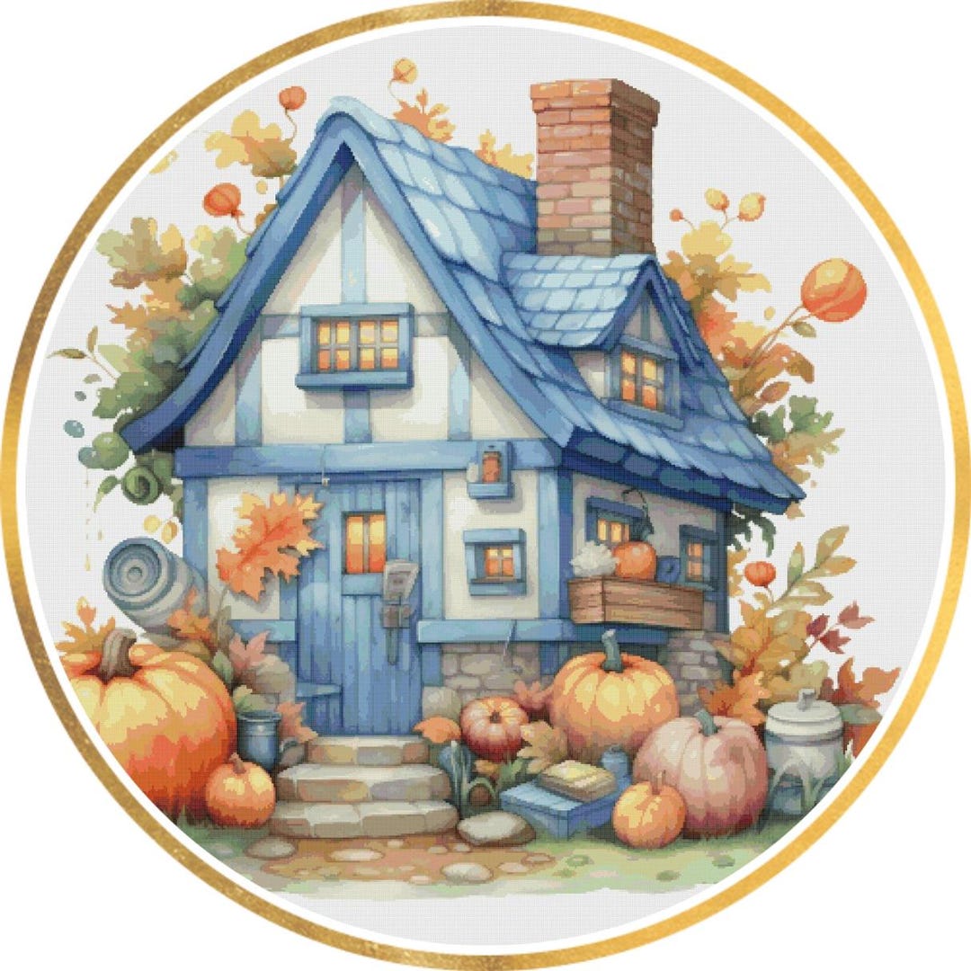 Cross Stitch Pattern Cottage Digital Download PDF - Etsy