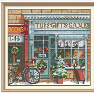 Toy Shoppe Cross Stitch Pattern Digital Download PDF Christmas Decoration