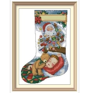 Christmas Stocking  Cross Stitch Pattern Digital Download PDF Dreams of Christmas Stocking