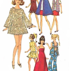 Vintage Sewing Pattern Fashion Dolls 11-1/2&quot; Wardrobe Clothes for Dolls Simplicity 8466 Digital Download PDF