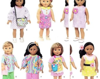 Vintage Sewing Pattern Fashion Dolls 18" Wardrobe Clothes for Dolls Simplicity 1713 Digital Download PDF French