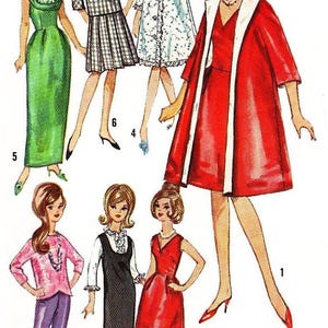 Vintage Sewing Pattern Fashion Dolls 11-1/2&quot; Wardrobe Clothes for Dolls Simplicity 5731 Digital Download PDF