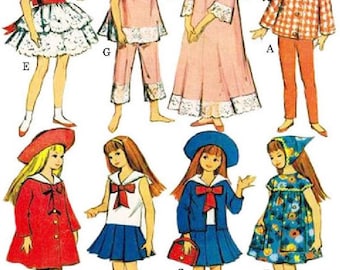 Patrón de costura para ropa de muñeca vintage: Armario para muñeca de 23 cm McCall 7480 (Descarga digital en PDF)