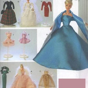 Molde de costura vintage para bonecas fashion, guarda-roupa de 11-1/2&quot; para bonecas Simplicity 8481, download digital em PDF