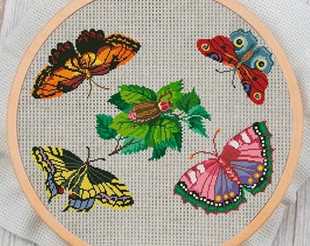 Vintage Flowers Cross Stitch Pattern: 19th Century Sampler (PDF Pattern)