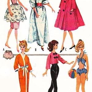 Vintage Sewing Pattern Fashion Dolls 11-1/2&quot; Wardrobe Clothes for Dolls McCalls 6260 Digital Download PDF