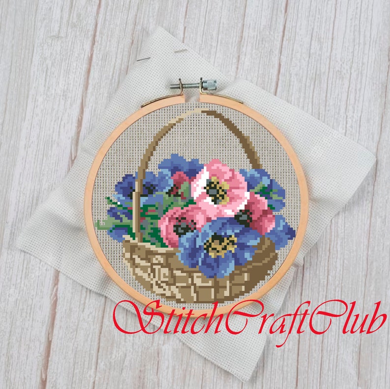 Vintage Cross Stitch Pattern PDF Counted Sampler Flowers Etsy