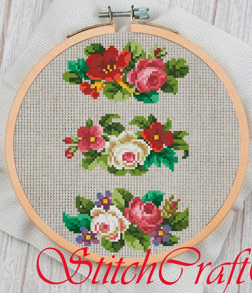 Vintage Cross Stitch Pattern PDF - Counted Sampler Mini Vintage Cross Stitch Pattern PDF - Counted Sampler Mini