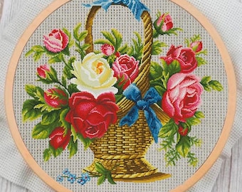 Vintage Cross Stitch Pattern: 19th Century Floral Sampler (PDF Download)